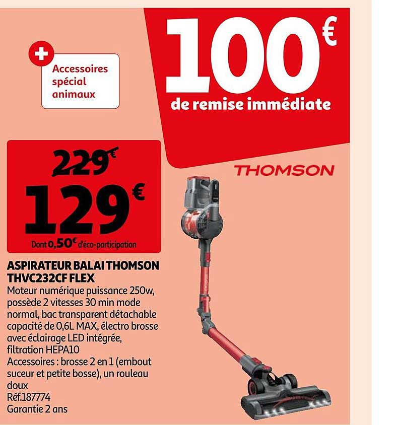 Auchan Aspirateur Balai Thomson Thvc232cf Flex