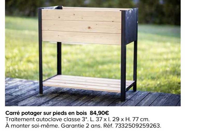 offre carre potager sur pieds en bois chez castorama