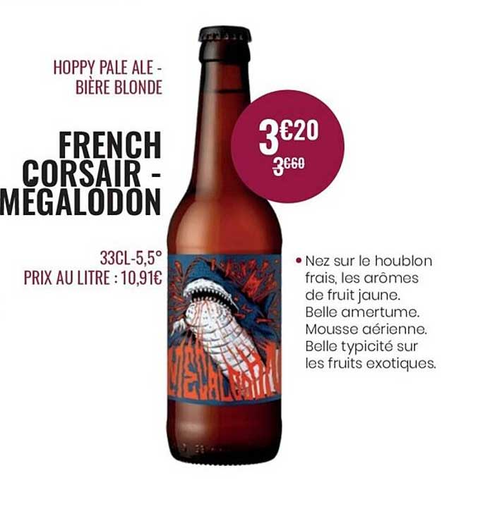 Offre Hoppy Pale Ale Bi re Blonde French Corsair Megalodon Chez Nicolas