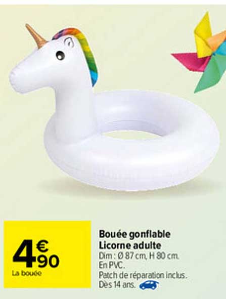 Bouée gonflable licorne CARREFOUR : la bouée à Prix Carrefour