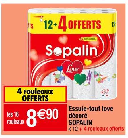 Promo Essuie-tout Love Décoré Sopalin chez Migros France