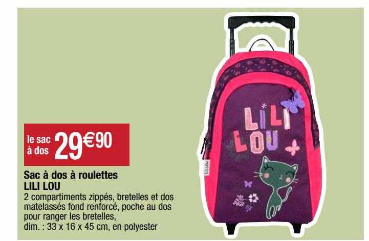 Promo Sac à Dos à Roulettes Lili Lou chez Migros France - iCatalogue.fr