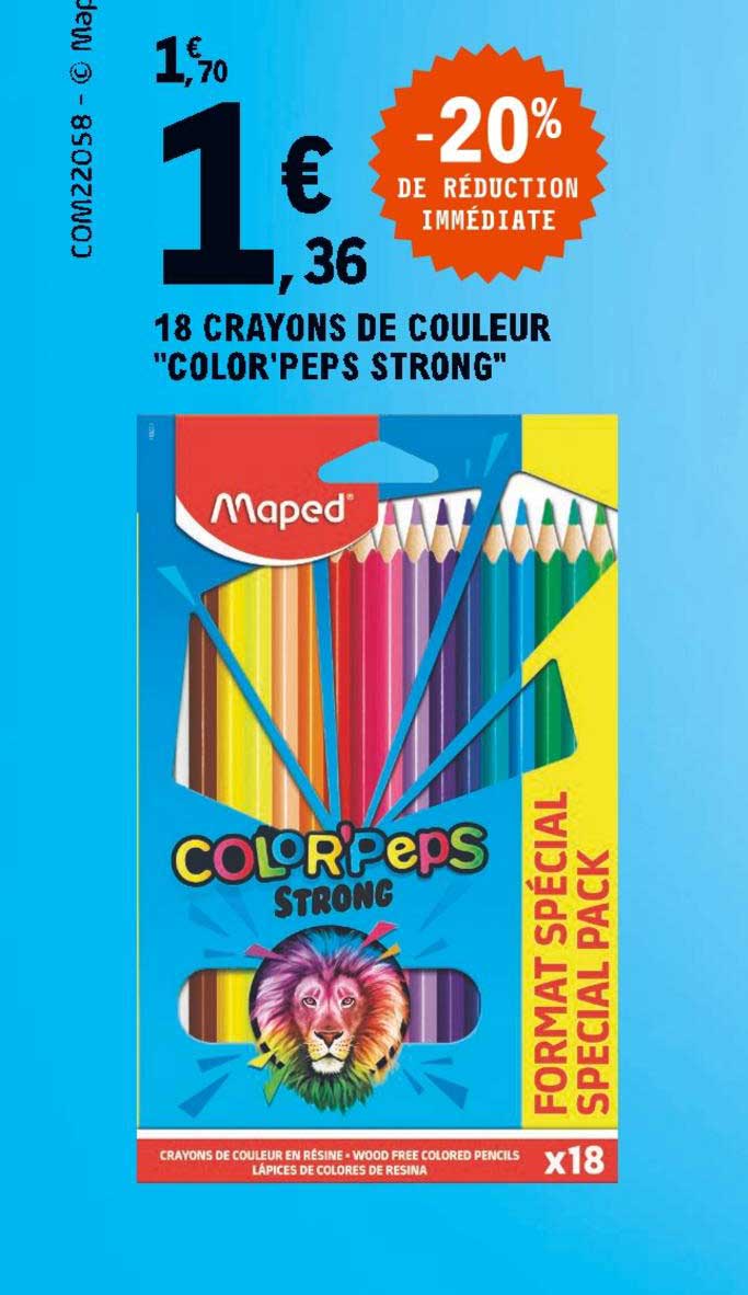 Offre 18 Crayons De Couleur "color'peps Strong" chez E Leclerc