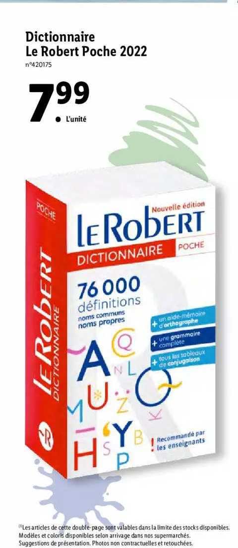 Nouvelle Édition Dictionnaire Le Robert Poche Plus 