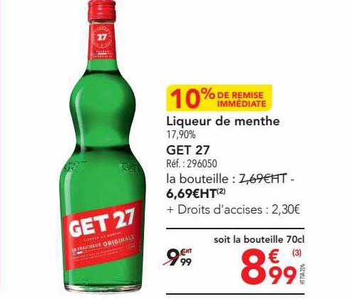 Promo Liqueur de Menthe Get 31 chez Carrefour