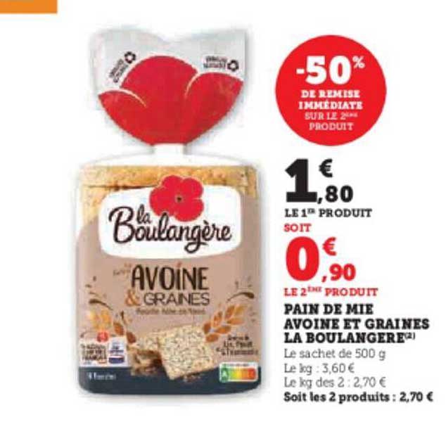PAIN DE MIE AVOINE 460G