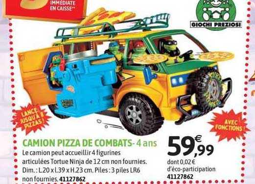 Camion pizza de combat Tortues Ninja - La Grande Récré