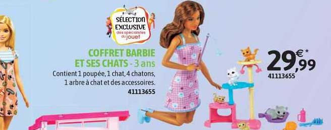Promo Coffret Barbie Et Ses Chats - 3 Ans chez JouéClub 