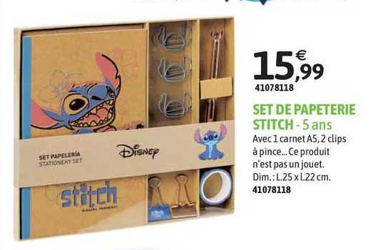 Stitch Promo Set Promo Set De Papeterie Stitch chez JouéClub - iCatalogue.fr