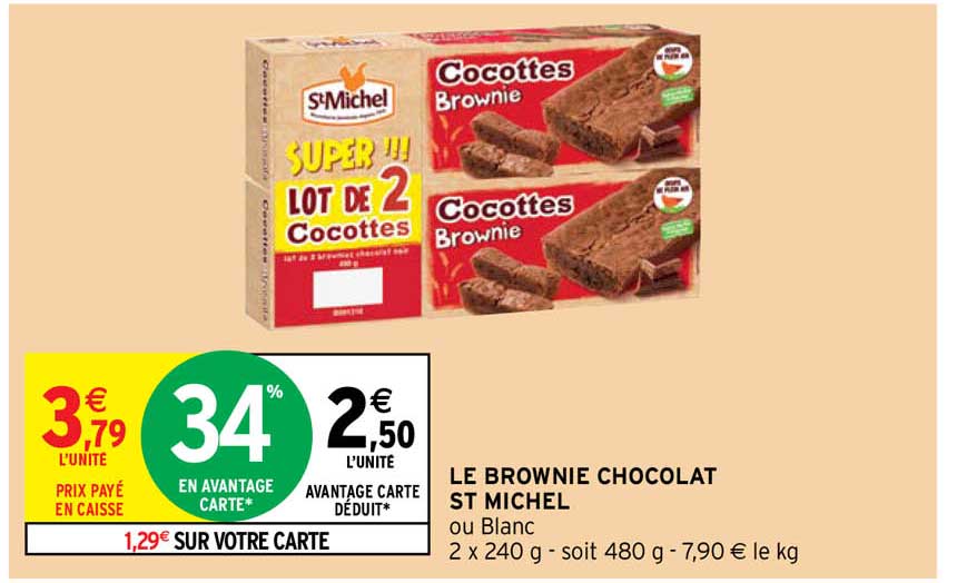 Promo Le Brownie Chocolat St Michel chez Intermarché - iCatalogue.fr