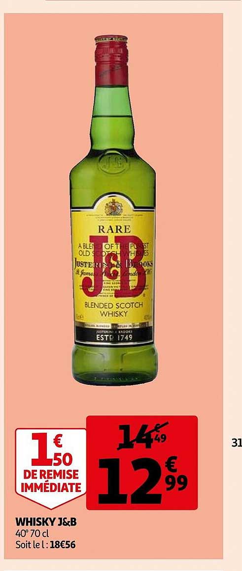 Offre Whisky J&b Chez Auchan