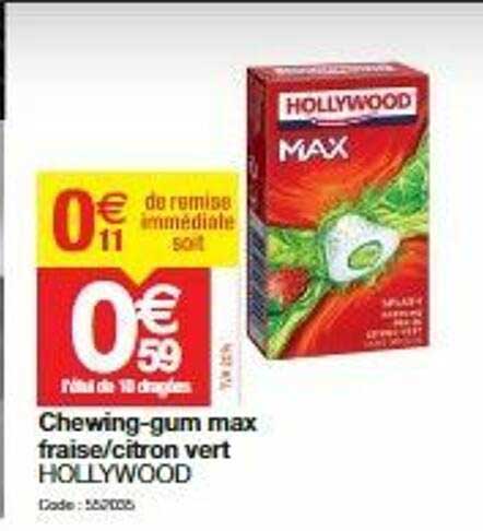 Promocash Chewing-gum Max Fraise - Citron Vert Hollywood