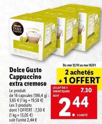 Gezondheid Verslinden Gesprekelijk Offre Dolce Gusto Cappuccino Extra Cremoso chez Lidl