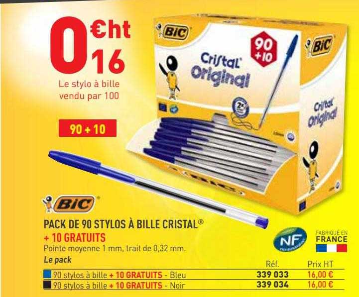 Promo Pack De Stylos Bille Cristal Bic Chez Hyperburo Icatalogue Fr