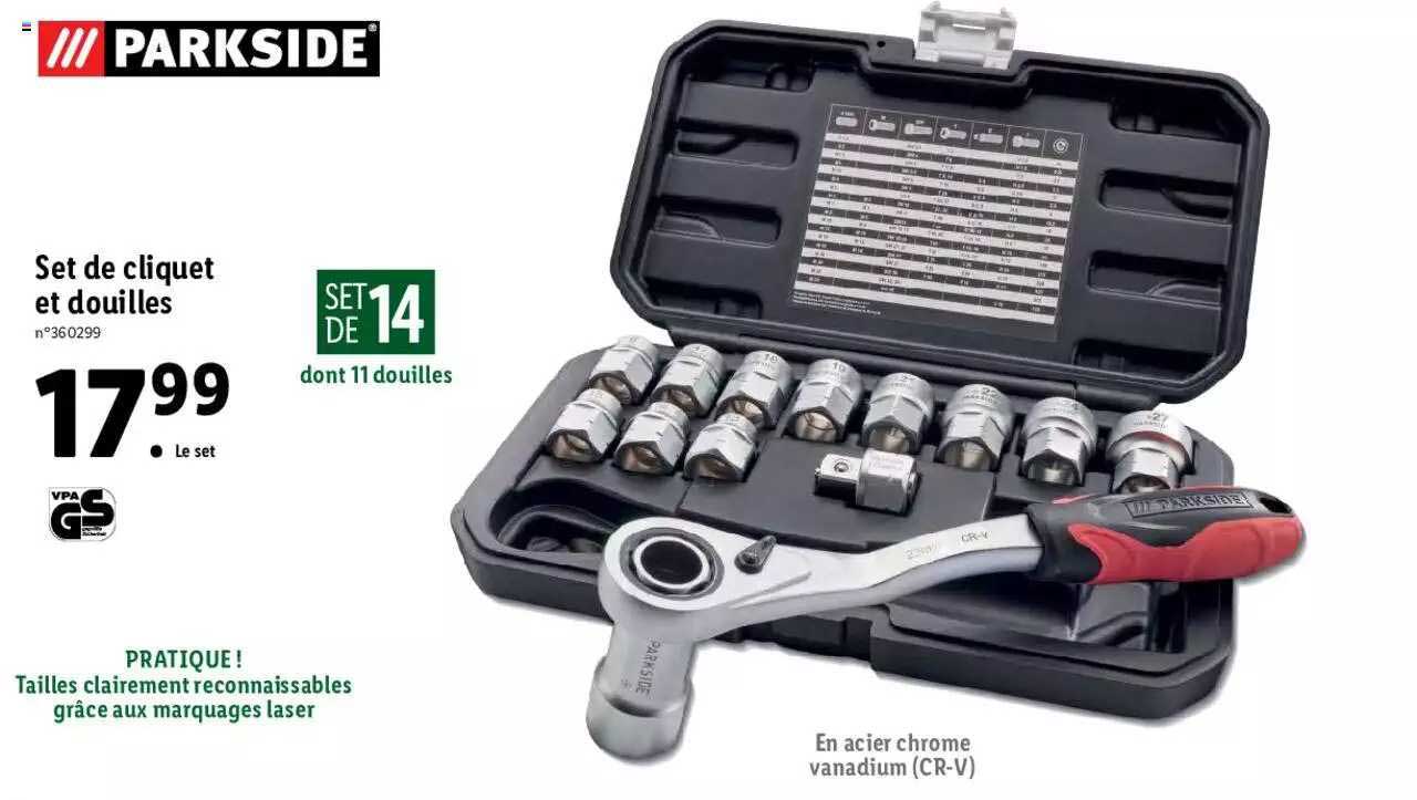 Set De Douilles Et Embouts PARKSIDE PERFORMANCE Pour Clé à Chocs - Multiples Tailles, Adapté Aux Travaux Mécaniques Intensifs