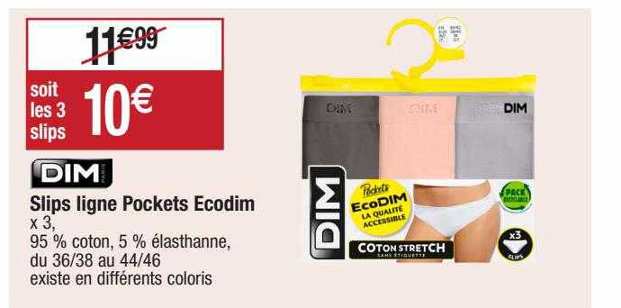 Set di 5 slip - Pockets Dim - Rosso - Donna - 16.90