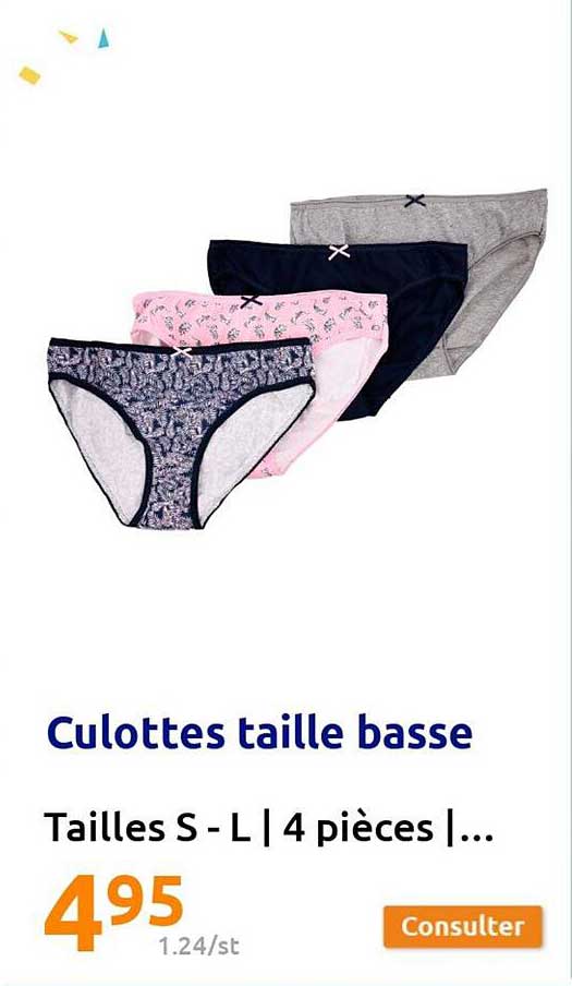 Promo Culottes Taille Basse chez Action - iCatalogue.fr