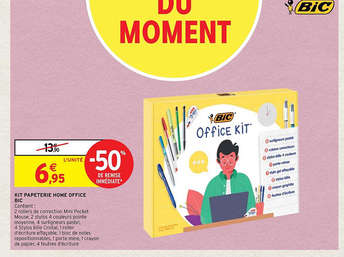 Promo Kit Papeterie Home Office Bic chez Intermarché iCatalogue.fr
