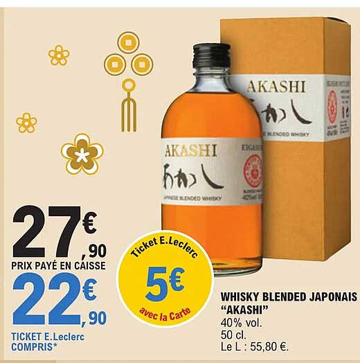 Promo Akanagi Blended Whisky Japonais chez Lidl iCatalogue.fr