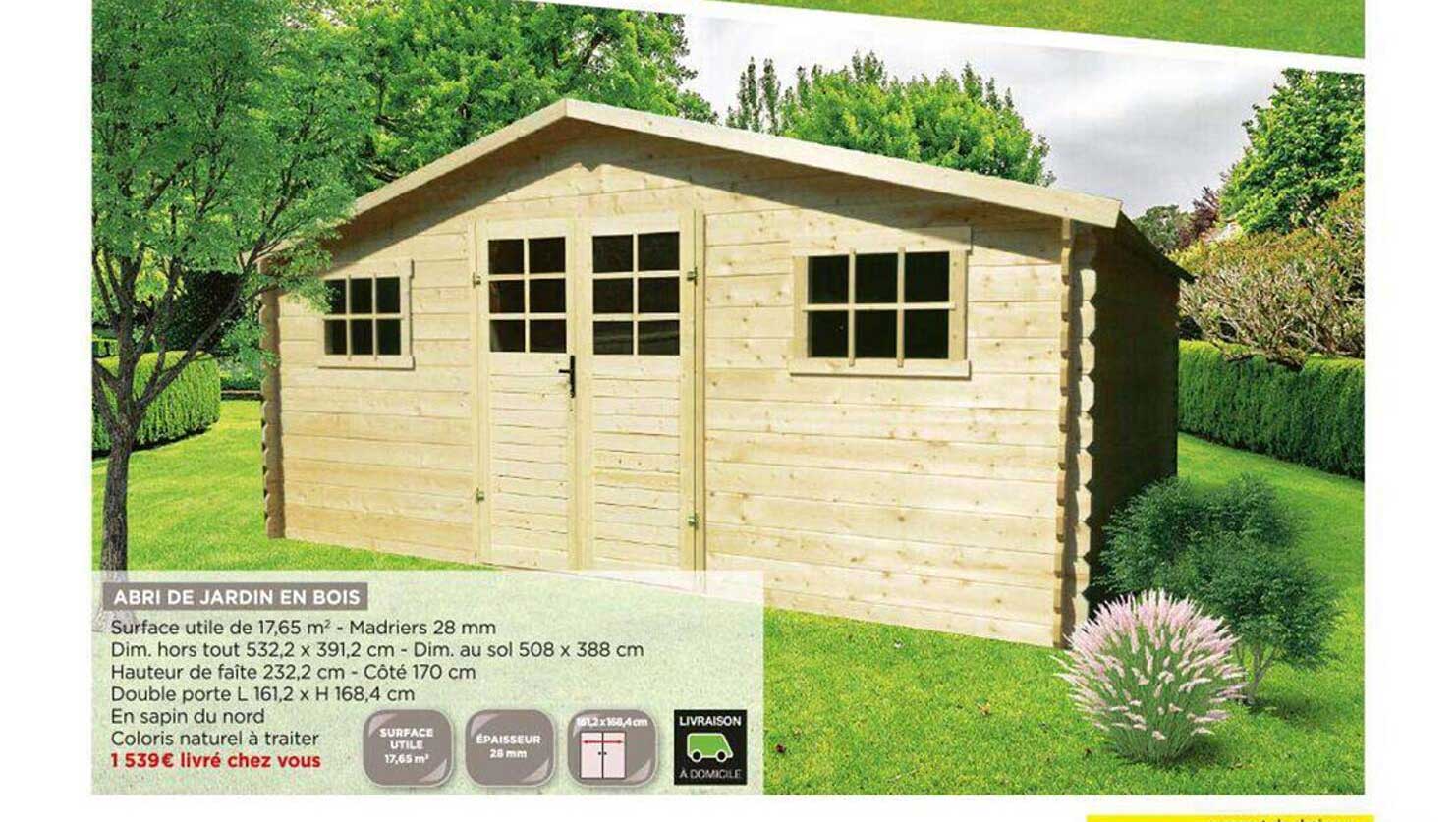 Offre Abri De Jardin Bois 5 36 M2 Chez Brico Depot Offre Abri De Jardin Bois 5 36 M2 Chez Brico Depot