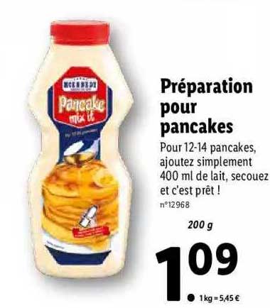 Pigment Jeg spiser morgenmad apparat Offre Préparation Pour Pancakes Mcennedy chez Lidl