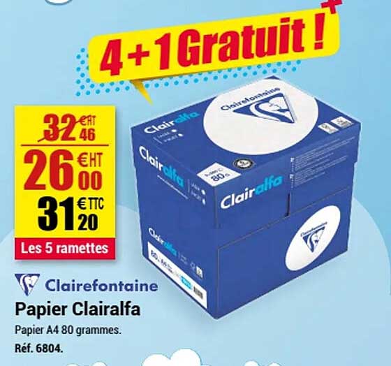 Offre Papier Clairalfa Clairefontaine chez Office Depot