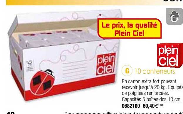 Promo 10 Conteneurs Plein Ciel Chez Plein Ciel - ICatalogue.fr