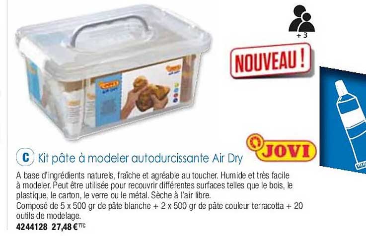 Promo Kit Pâte à Modeler Autodurcissante Air Dry Jovi chez Plein ciel ...