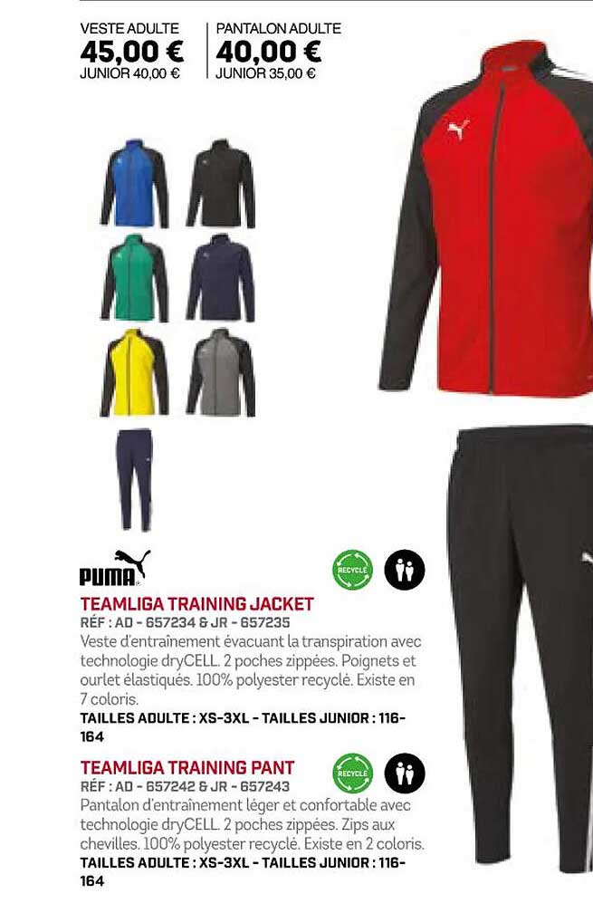 Offre Puma Teamliga Training Jacket Ou Pant chez Sport 2000