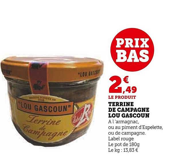 Promo Terrine De Campagne Lou Gascoun chez Super U iCatalogue.fr