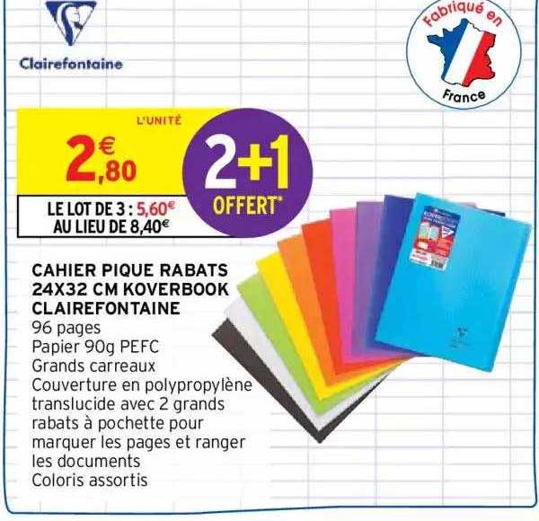 Promo Cahier Pique Rabats X Cm Koverbook Clairefontaine Chez Intermarch Hyper Icatalogue Fr