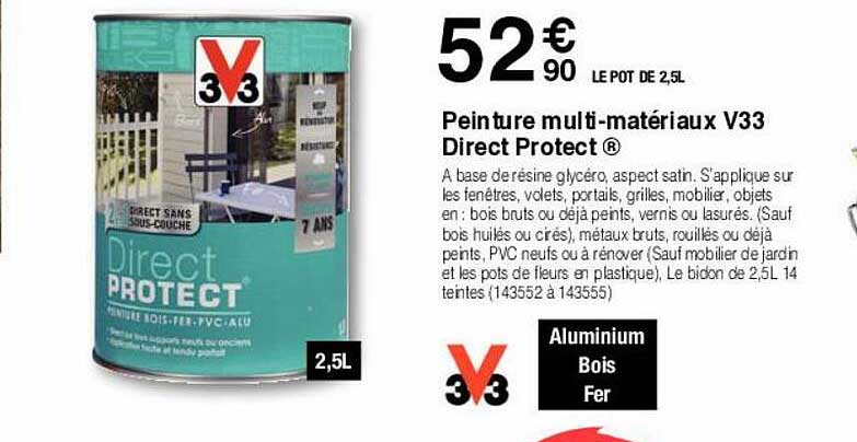 Chretien Matériaux Peinture Multi-matériaux V33 Direct Protect