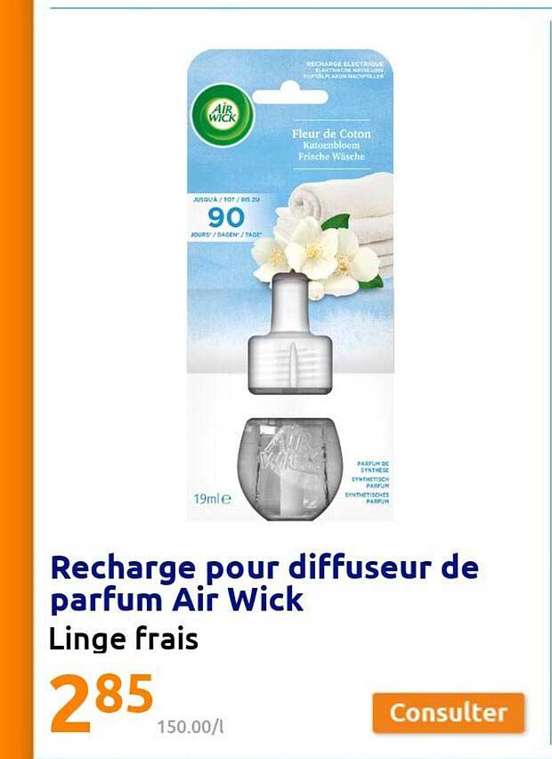 Offre Recharge Pour Diffuseur De Parfum Air Wick chez Action