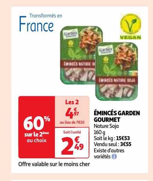 Promo émincés Garden Gourmet chez Auchan iCatalogue.fr