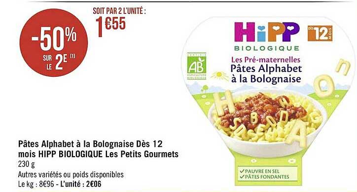 Offre Plat Bebe Cannelloni Aux Legumes Hipp Des 15 Mois 50 Sur Le 2eme Article Immediatement Chez Monoprix