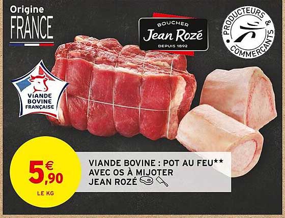 Promo Viande Bovine Pot Au Feu Avec Os Mijoter Jean Roz Chez