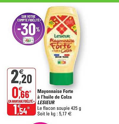 Promo Mayonnaise Forte à L'huile De Colza Lesieur chez G20 - iCatalogue.fr
