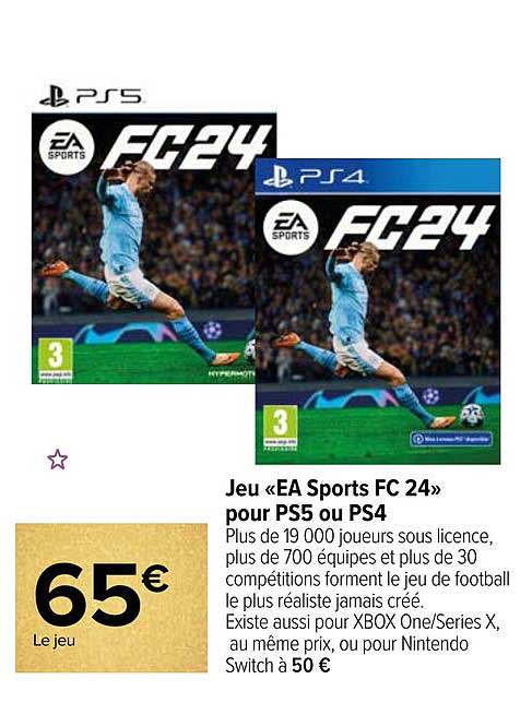 Promo Jeu «ea Sports Fc 24 Pour Ps5 Ou Ps4 Chez Carrefour Icatalogue Fr