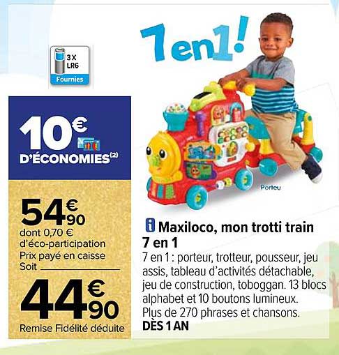 Promo Maxiloco, mon trotti train 7 en 1 chez Auchan