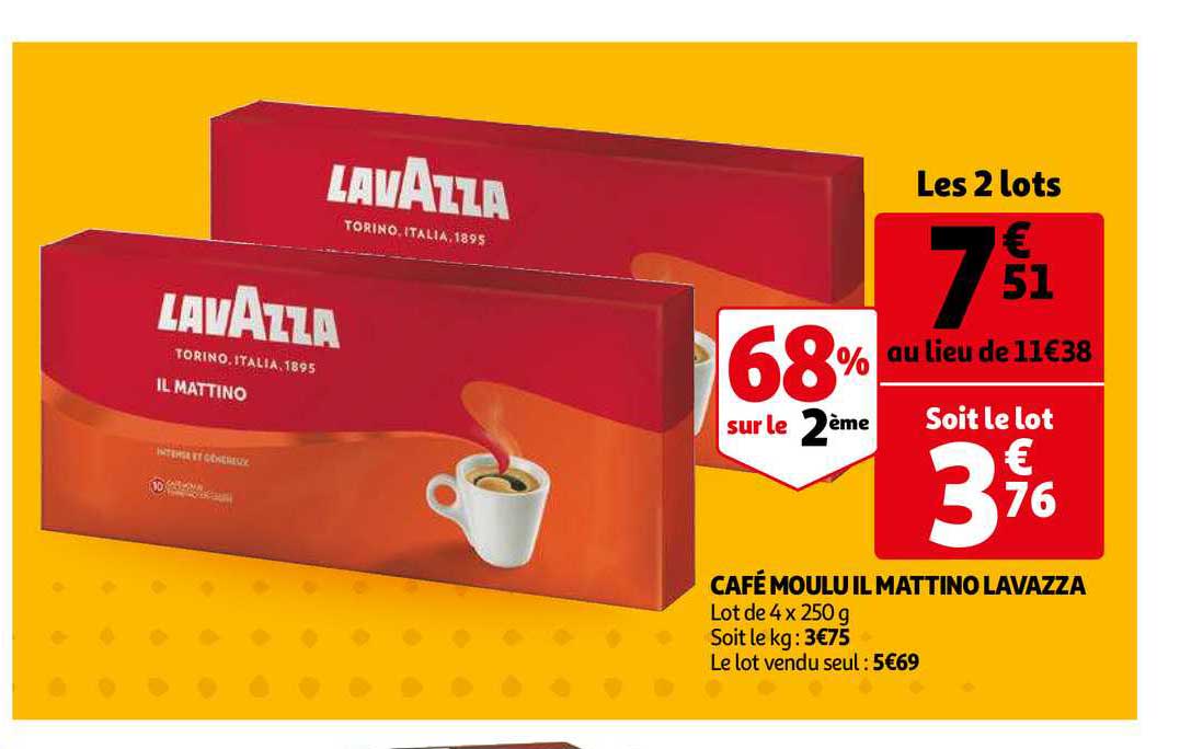 LOT DE 3 - LAVAZZA IL MATTINO - Café en grain - 1kg