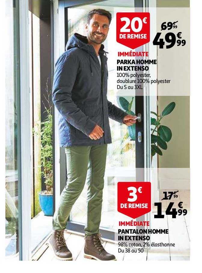 Promo Parka Homme In Extenso Pantalon Homme In Extenso chez Auchan -  iCatalogue.fr