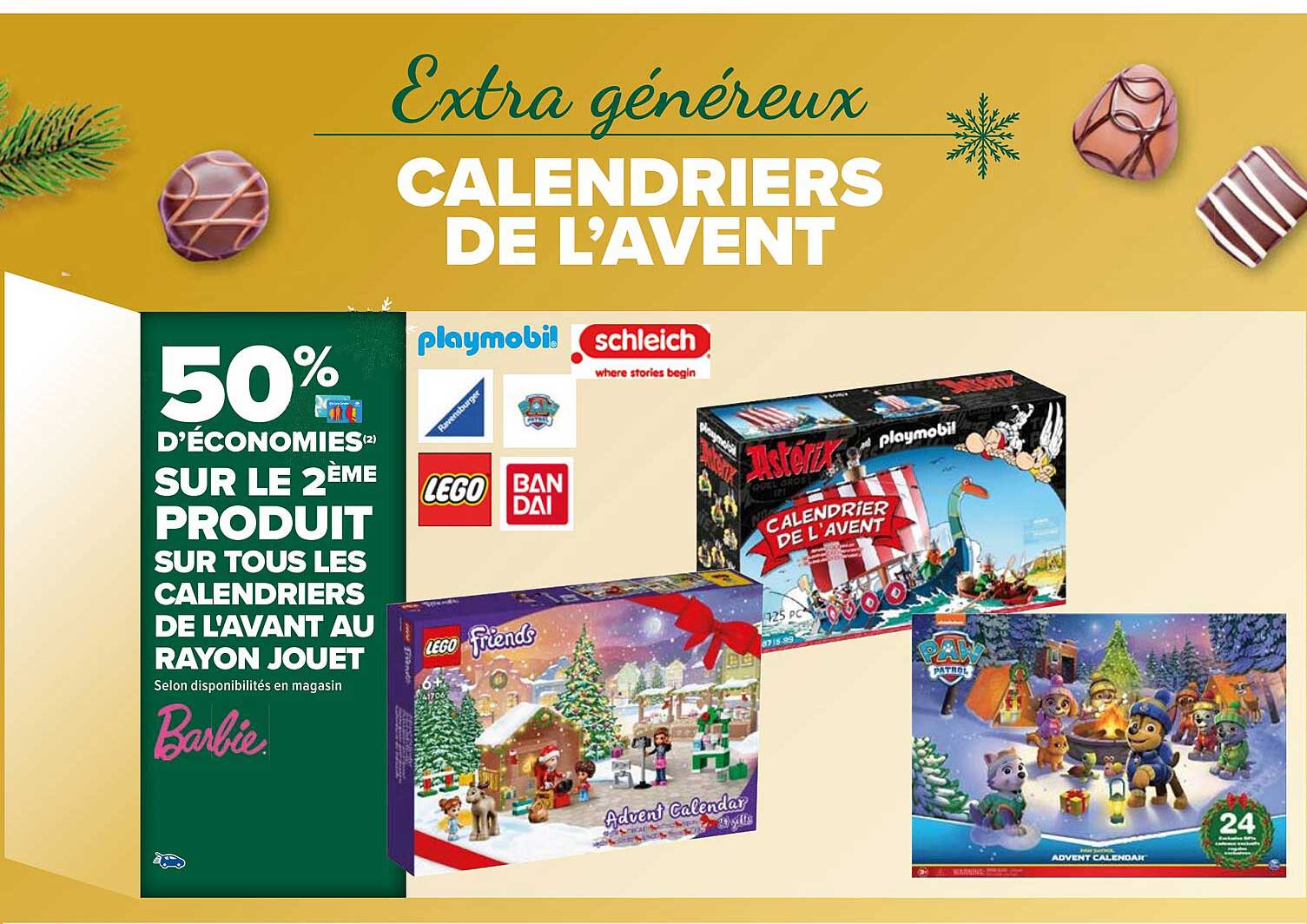 Offre Calendrier De L'avent Au Rayon Jouet Barbie chez Carrefour Market