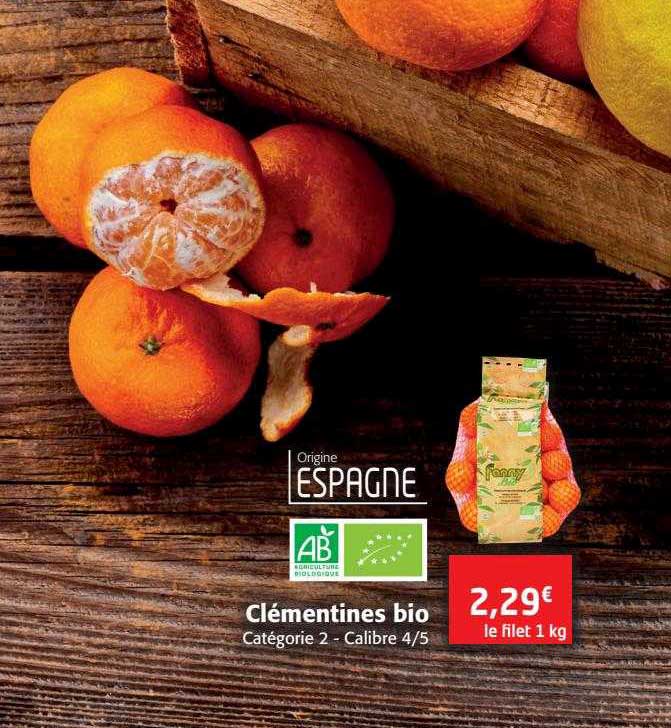 Offre Clémentines Bio chez Colruyt