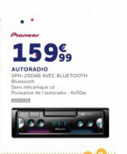 Autoradio PIONEER SPH-20DAB avec Bluetooth - Norauto