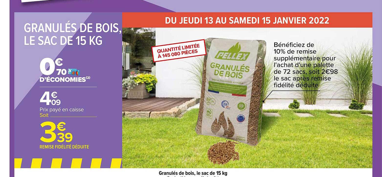 Carrefour Granulés De Bois, Le Sac De 15 Kg