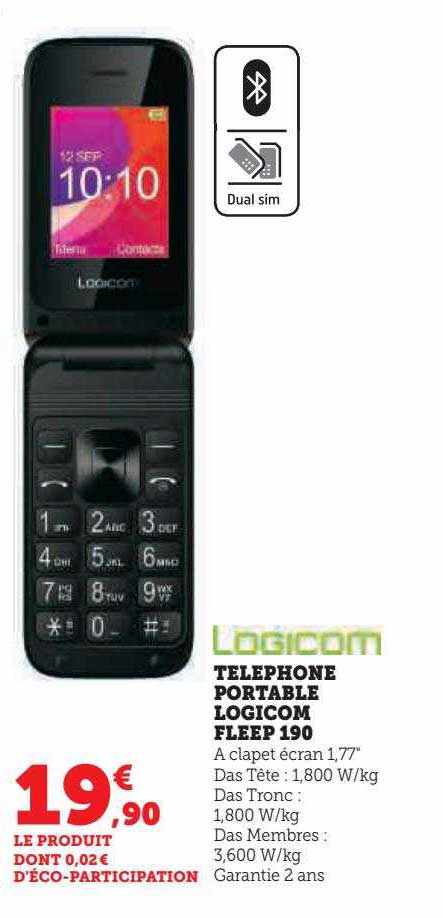 Téléphone portable basique Logicom Fleep 450 a clapet 4G | Darty