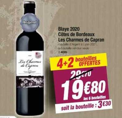 Promo Blaye 2020 Côtes De Bordeaux Les Charmes De Capran chez Cora ...
