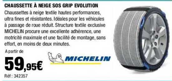 Promo Chaussette à Neige Sos Grip Evolution Michelin chez Autobacs
