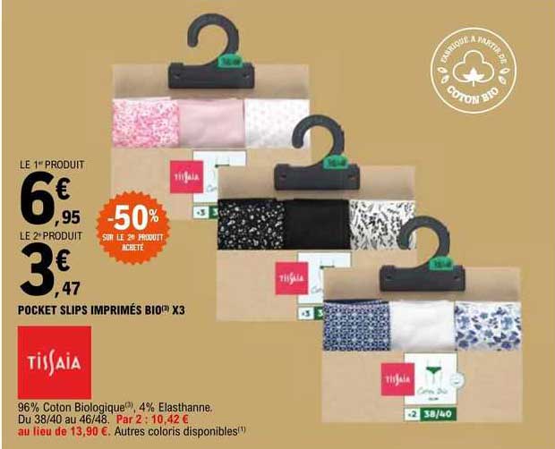 Promo Pocket Slips Imprimés Bio X3 chez E.Leclerc iCatalogue.fr