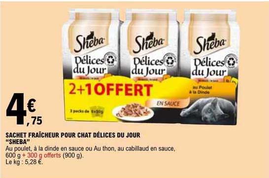Pâtée Pour Chat Sheba Délices Du Jour - Sauce Poulet Et Saumon, Lot De 4 X 6 Sachets De 50 G